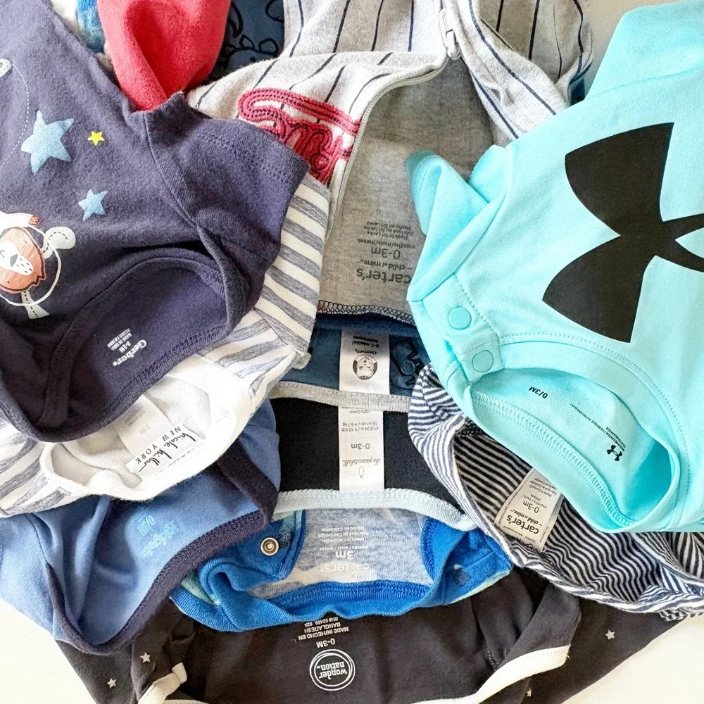 Baby Boys Bundle Lot (10) Under Armour Carters Space Dino Baseball Clothes 0-3M‎